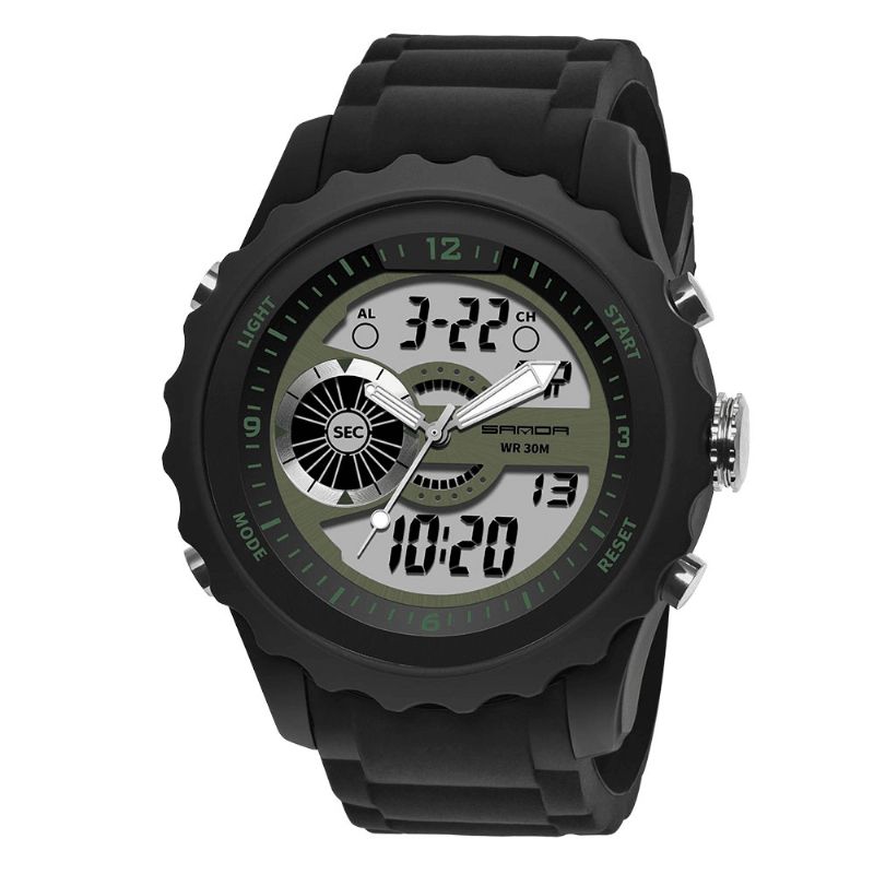 Sanda 769 Dual Digital Digital Watch Herr Pu Stoppur Luminous Display Calendar Outdoor Sport Watch