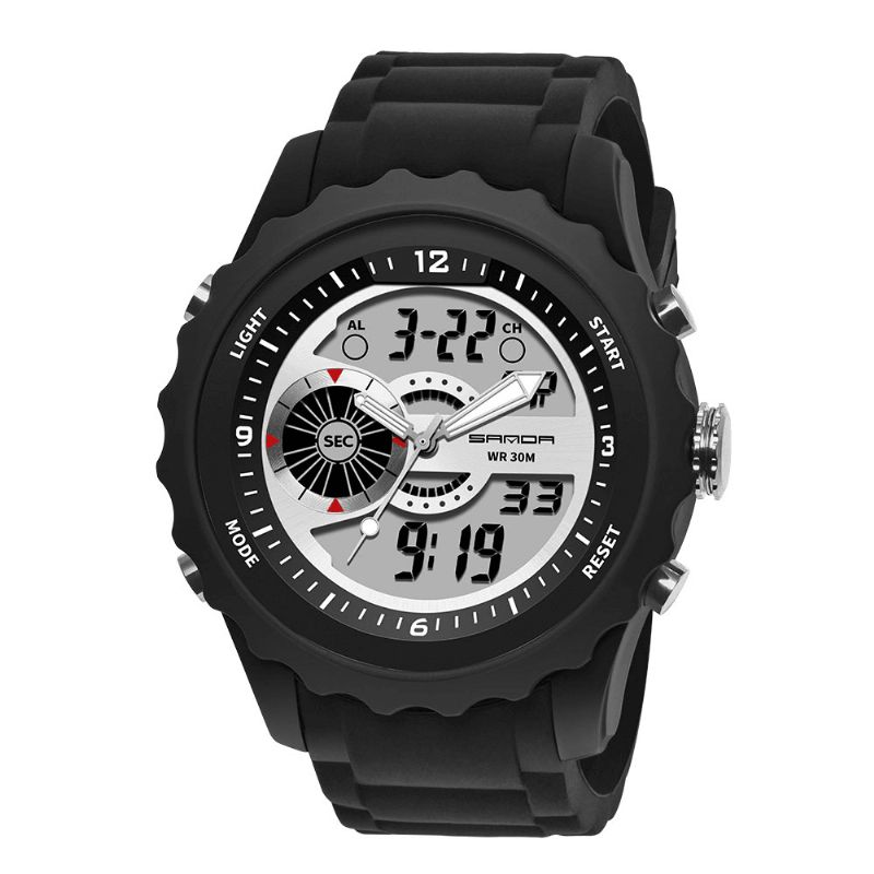 Sanda 769 Dual Digital Digital Watch Herr Pu Stoppur Luminous Display Calendar Outdoor Sport Watch