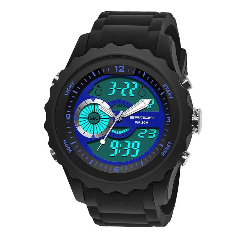 Sanda 769 Sport Herrklocka Luminous Date Week Display Dual Time Waterproof Outdoor Digital Watch