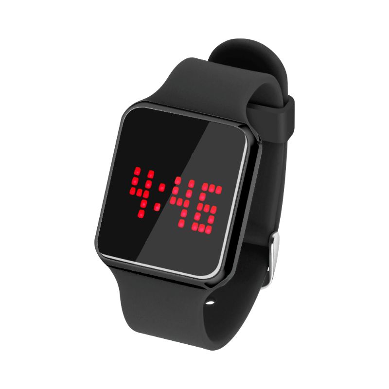 Senors Sn145 Dynamic Led Screen Alarm Calendar 12 24 Hour Luminous Waterproof Silikon Rem Digital Watch