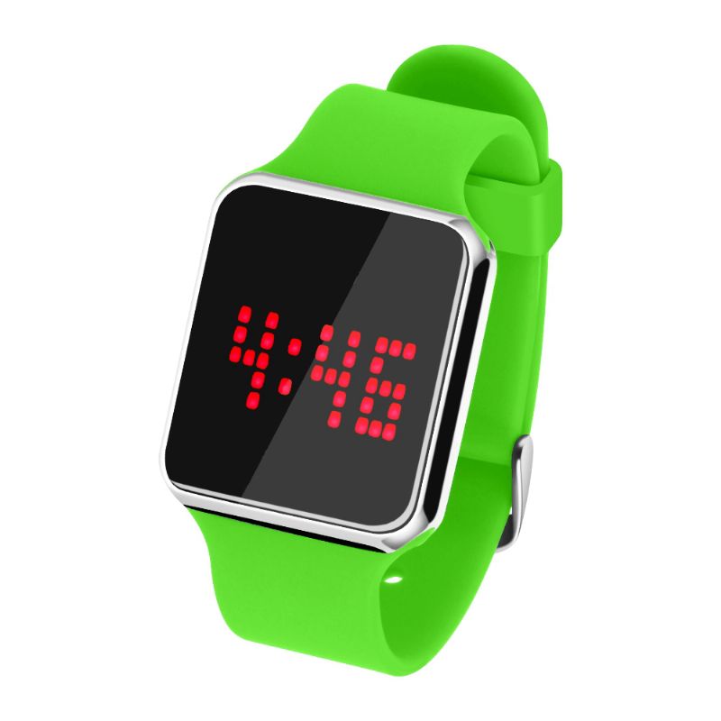 Senors Sn145 Dynamic Led Screen Alarm Calendar 12 24 Hour Luminous Waterproof Silikon Rem Digital Watch