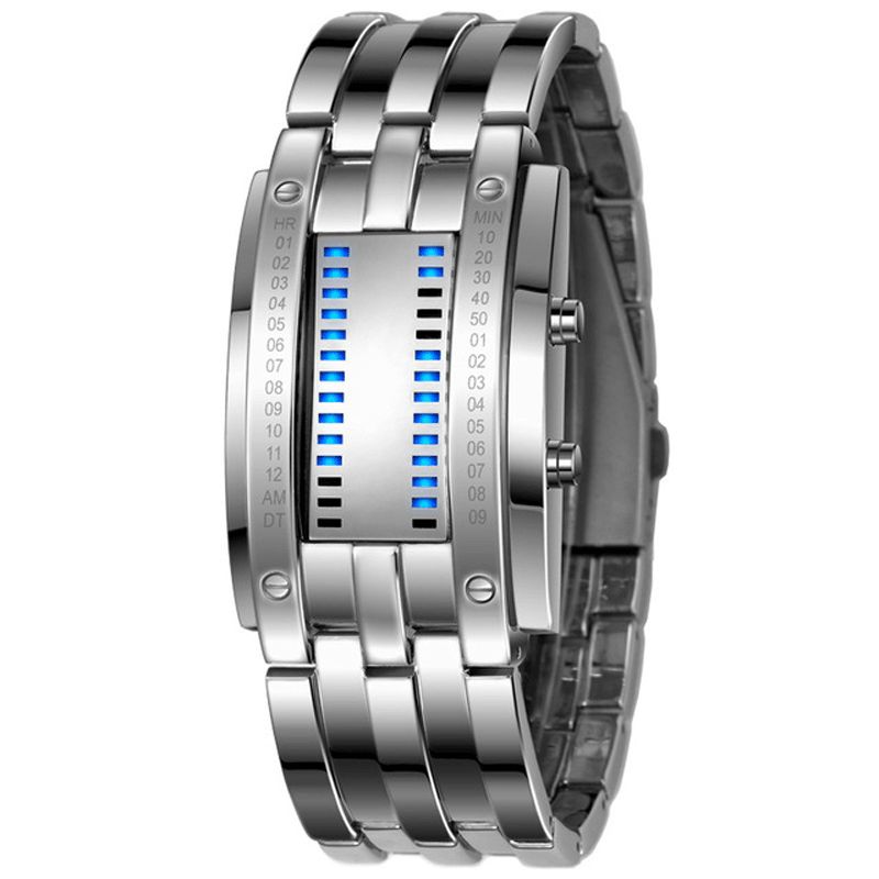 Skmei 0926 Mode Herrklocka Vattentät Lysande Date Display Creative Led Full Steel Digital Watch