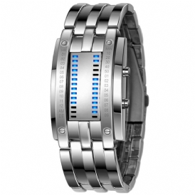 Skmei 0926 Mode Herrklocka Vattentät Lysande Date Display Creative Led Full Steel Digital Watch