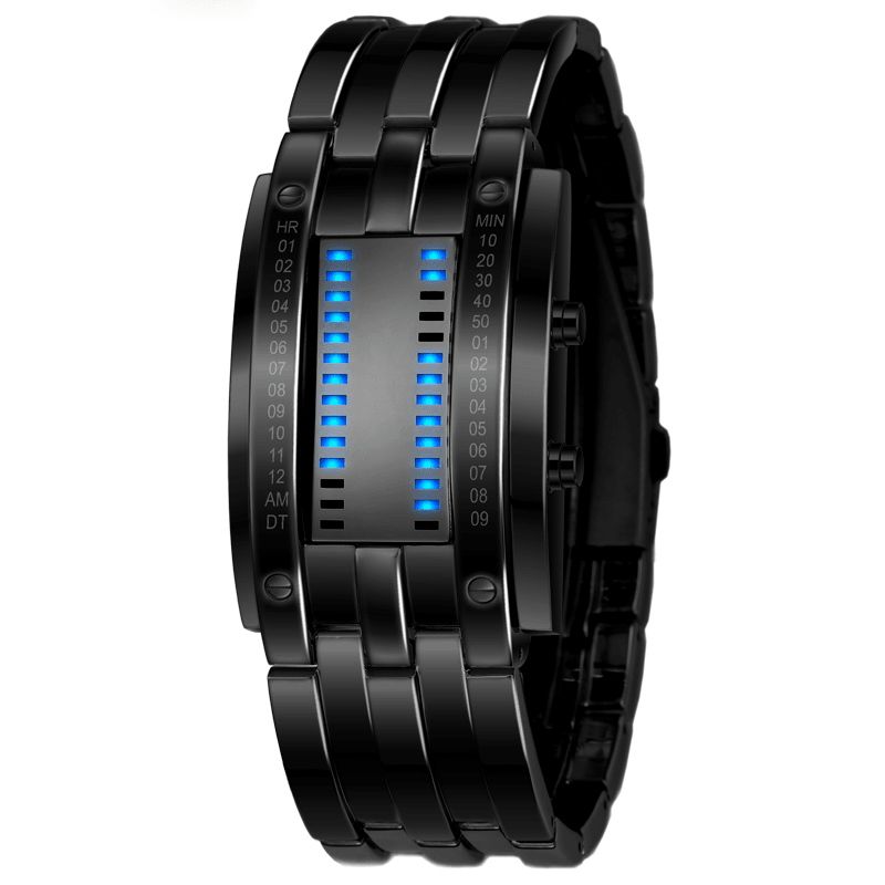 Skmei 0926 Mode Herrklocka Vattentät Lysande Date Display Creative Led Full Steel Digital Watch