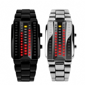 Skmei 1013 Modeable Creative Couple Led Display Watch Full Steel Band Digital Watch