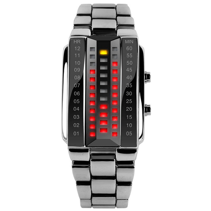 Skmei 1013 Modeable Creative Couple Led Display Watch Full Steel Band Digital Watch