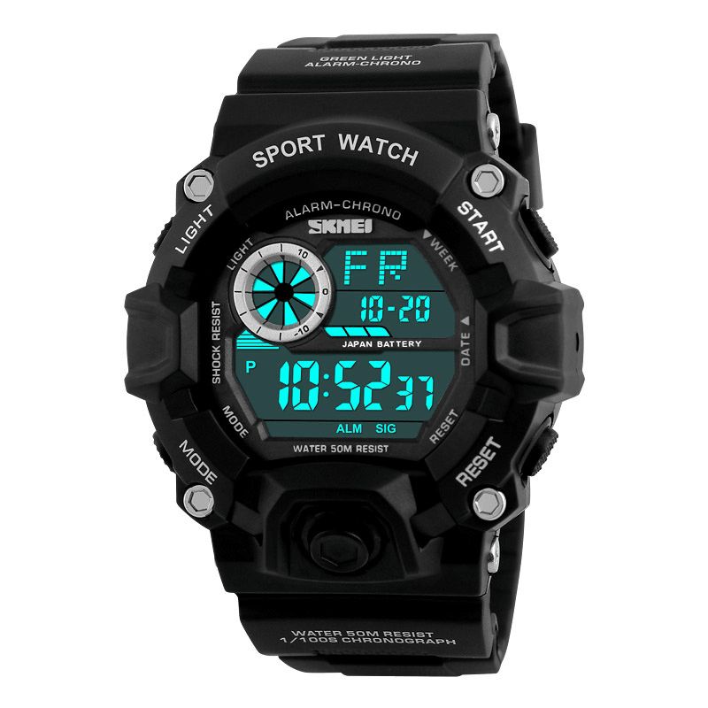 Skmei 1019 Digital Watch Mode Multi-Funcional Sports Chronograph 50M Vattentät Herrarmbandsur