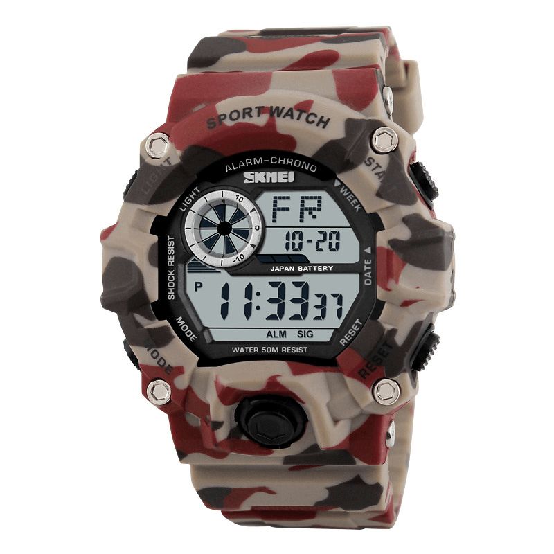 Skmei 1019 Digital Watch Mode Multi-Funcional Sports Chronograph 50M Vattentät Herrarmbandsur