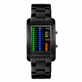 Skmei 1103 Business Style Led Display Armbandsur Stålband Creative Style Digital Watch