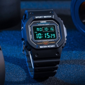 Skmei 1134 Sport Män Watch Date Week Display 5Atm Vattentät Kronograf Led-Ljus Mode Digital Watch