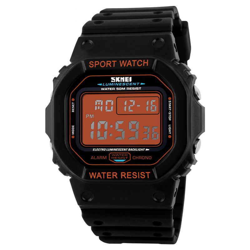 Skmei 1134 Sport Män Watch Date Week Display 5Atm Vattentät Kronograf Led-Ljus Mode Digital Watch