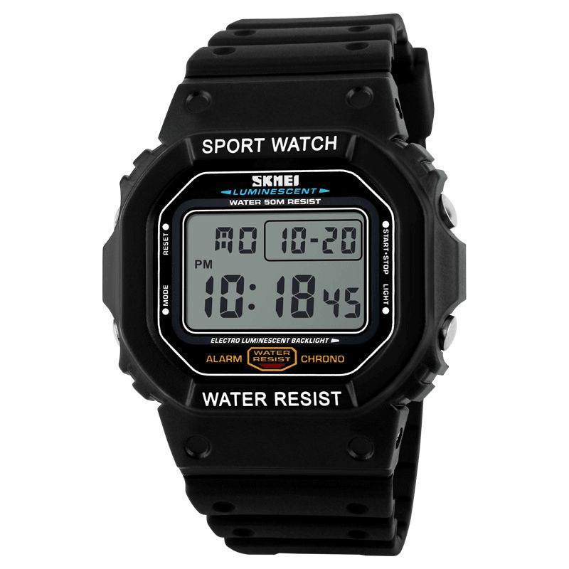 Skmei 1134 Sport Män Watch Date Week Display 5Atm Vattentät Kronograf Led-Ljus Mode Digital Watch