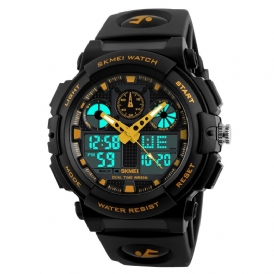 Skmei 1207 Herr Sport Chorongraph 50M Vattentät Lysande Dual Display Digital Watch