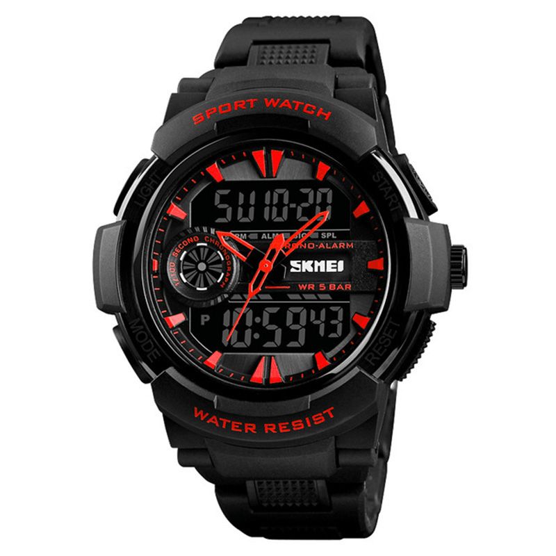 Skmei 1320 Dual Display Digital Watch Herr Kronograf Alarmklocka Mode Vattentät Sportklocka