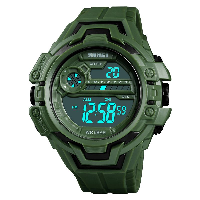 Skmei 1383 Modekalender Stoppur Luminous Display Digital Watch 50M Vattentät Sportklocka