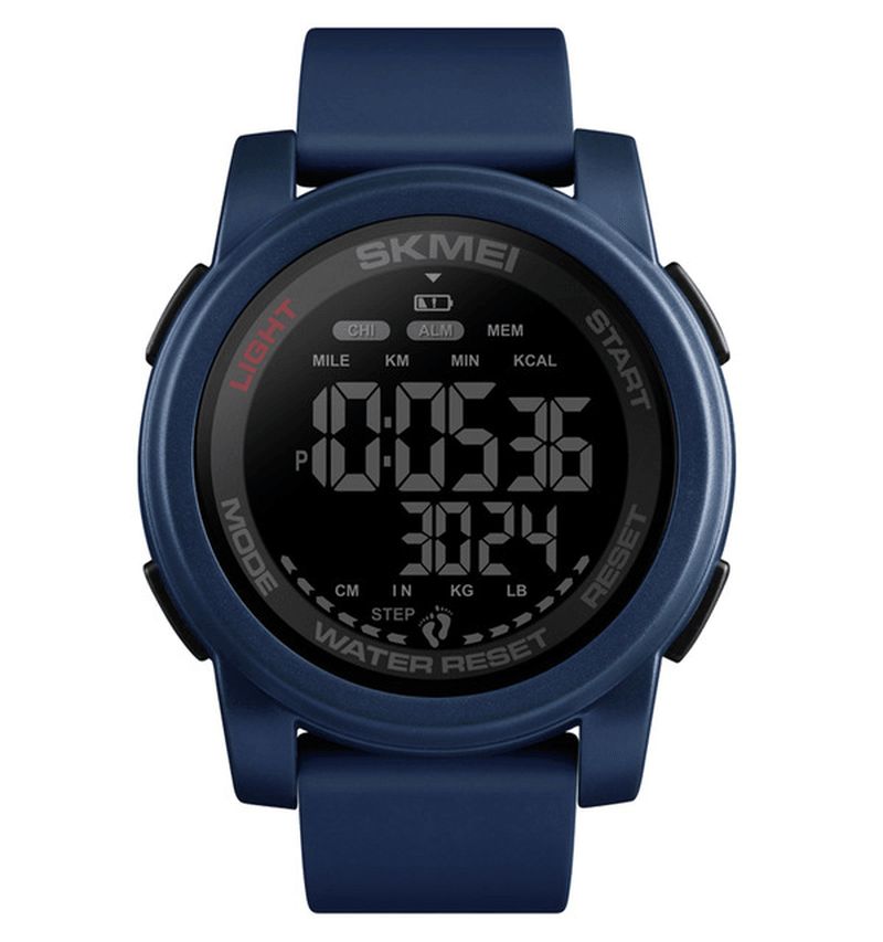 Skmei 1469 Calorie Stegräknare Nedräkning Vattentät Lysande Sport Digital Watch Herrklocka