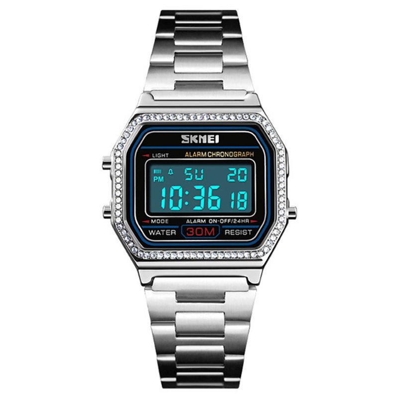 Skmei 1474 Casual Damklocka 3Atm Waterproof El Light Week Display Mode Digital Watch