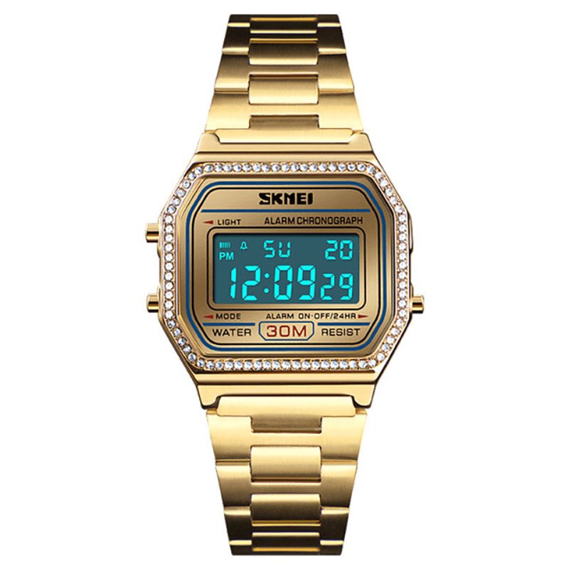 Skmei 1474 Casual Damklocka 3Atm Waterproof El Light Week Display Mode Digital Watch