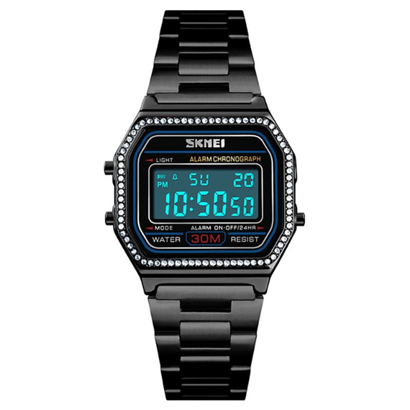 Skmei 1474 Casual Damklocka 3Atm Waterproof El Light Week Display Mode Digital Watch