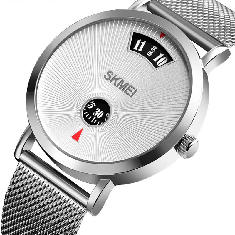 Skmei 1489 Creative Dial Design 30M Vattentät Business Style Herrklocka Kvartsur