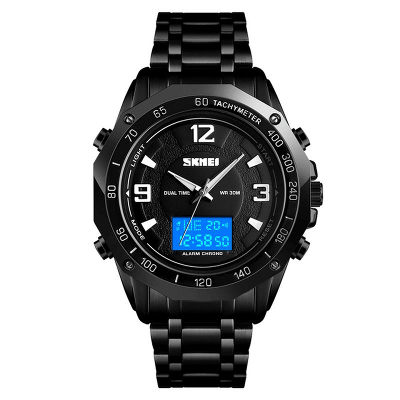 Skmei 1504 Multifunctional Luminous El Light Calendar 3Atm Business Herrklocka Dual Display Digital Watch