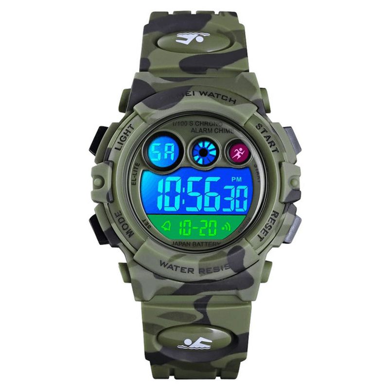 Skmei 1547 Energetic Dial Design Led+El Lights 5Atm Sport Kids Watch Digital Watch