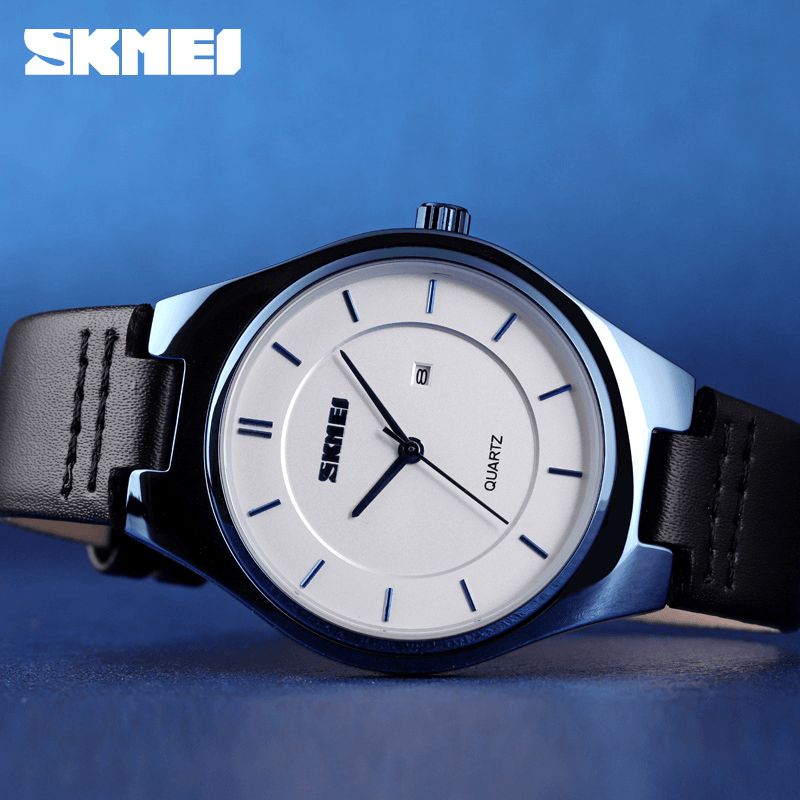 Skmei 1575 Ultra Thin Casual Style Herr Armbandsur Datum Display Vattentät Kvartsur