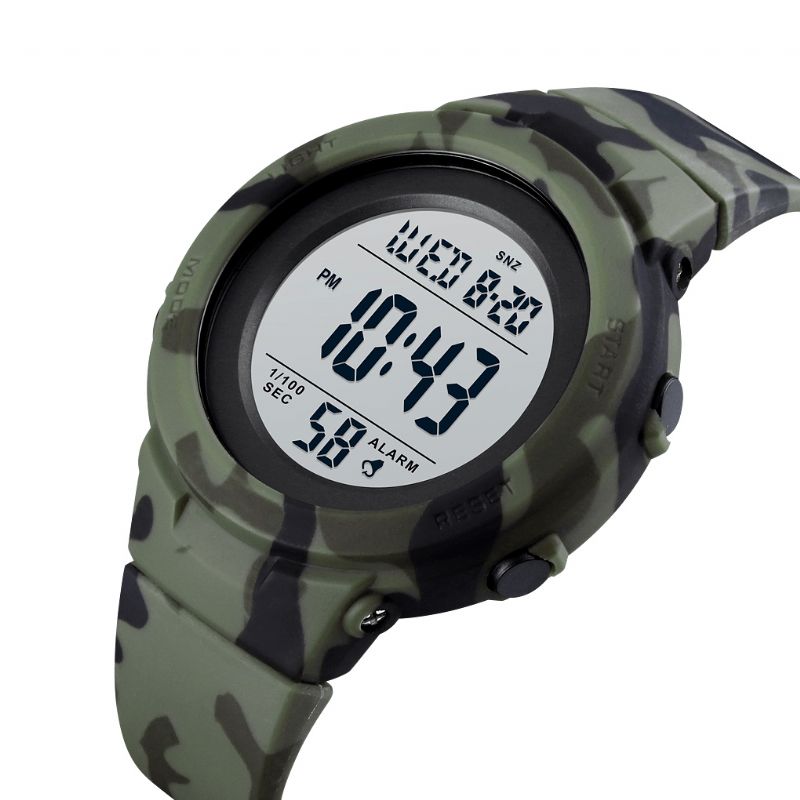 Skmei 1615 Mode 50M Vattentät Lysande Display Countdown Alarm Stoppur Herr Sport Digital Watch