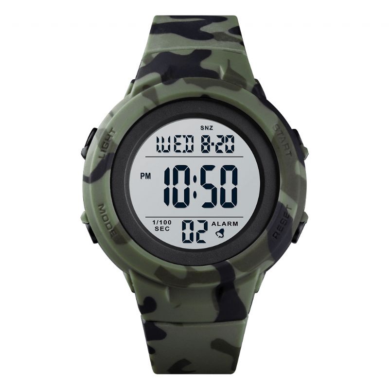 Skmei 1615 Mode 50M Vattentät Lysande Display Countdown Alarm Stoppur Herr Sport Digital Watch