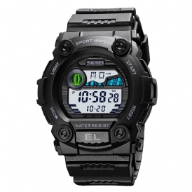 Skmei 1633 Chronograph Sport Herrarmbandsur Lysande Display Vattentät Led Digital Watch