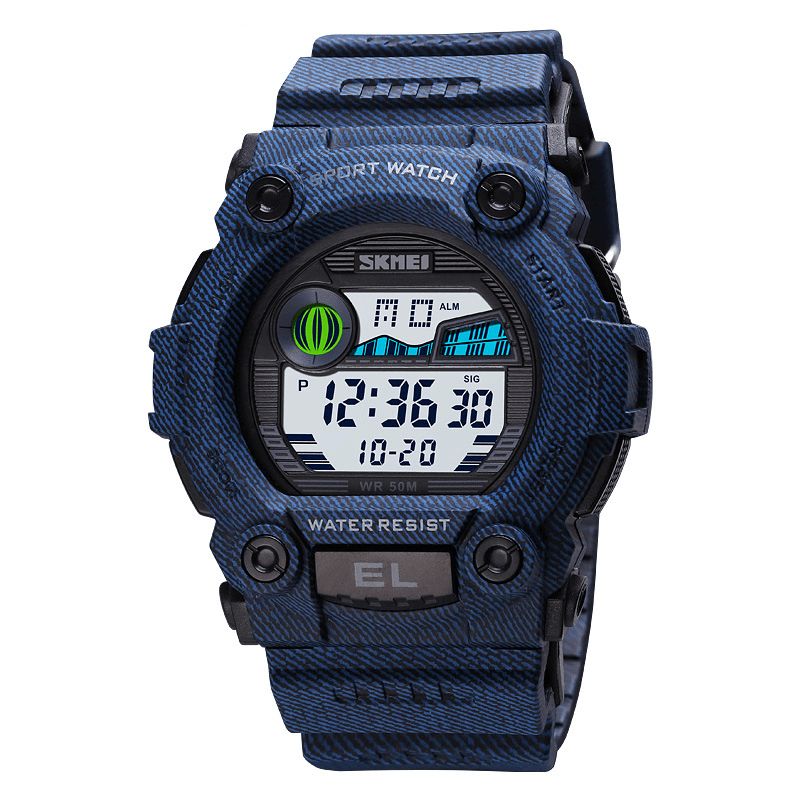 Skmei 1633 Chronograph Sport Herrarmbandsur Lysande Display Vattentät Led Digital Watch