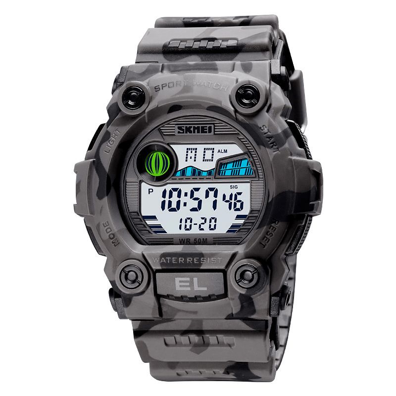 Skmei 1633 Chronograph Sport Herrarmbandsur Lysande Display Vattentät Led Digital Watch