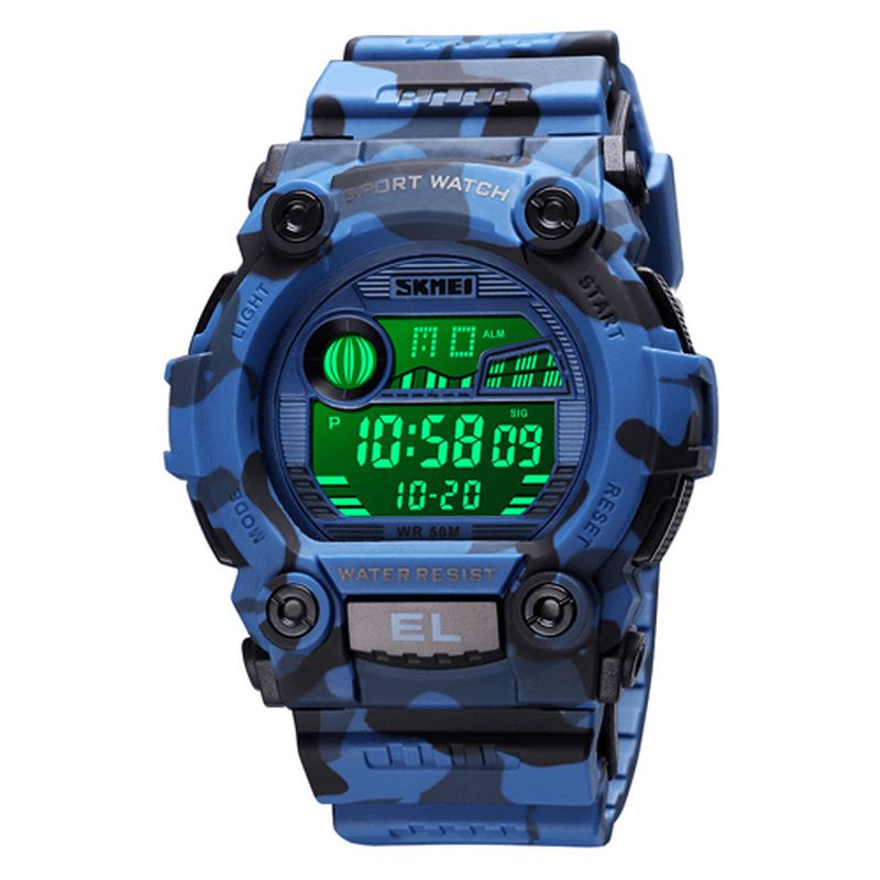 Skmei 1633 Chronograph Sport Herrarmbandsur Lysande Display Vattentät Led Digital Watch