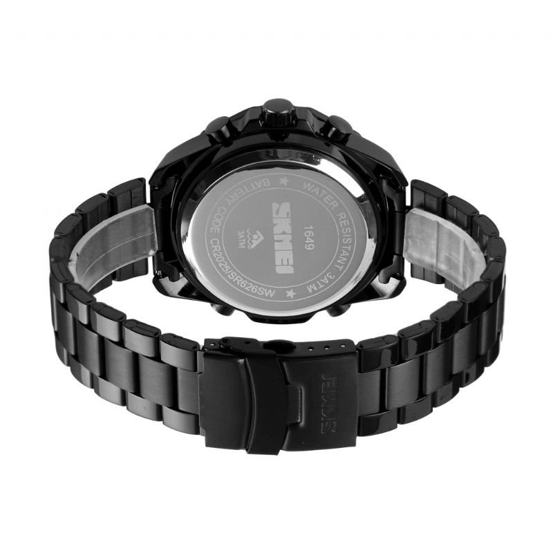 Skmei 1649 Herr Business Style Sport Full Metal Lysande Dual Display Digital Watch