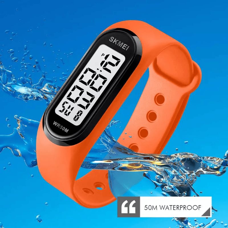 Skmei 1666 Led Light Digital Watch 5Atm Vattentät Datumvisning Sport Unisexklocka