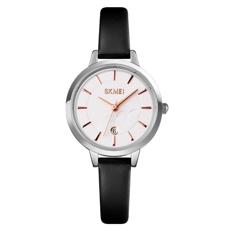 Skmei 1705 Simple Dam Watch Creative Dial Date Display Läderrem Mode Lady Kvartsur