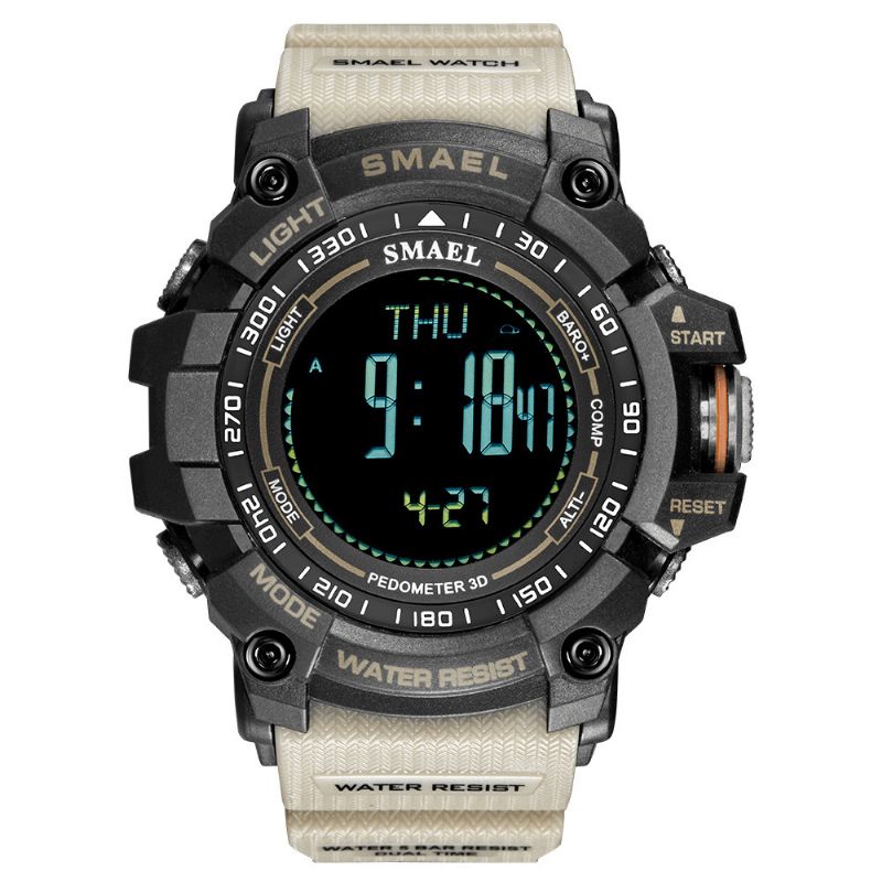 Smael 8020 Sport Herrklocka Luminous Date Week Display Kompass Väckarklocka Digital Watch Outdoor