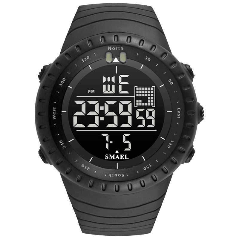 Smael Outdoor Led Display Digital Watch Multifunktion Silikonband Sport Herrklocka