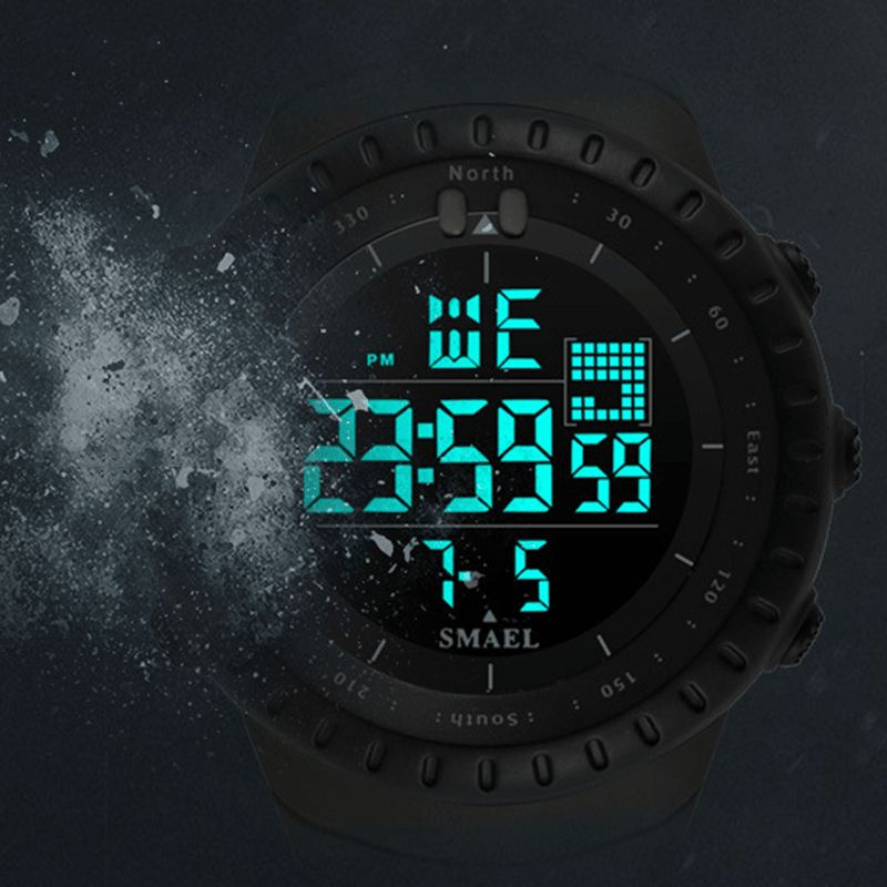 Smael Outdoor Led Display Digital Watch Multifunktion Silikonband Sport Herrklocka