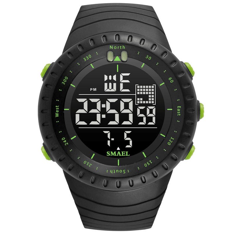 Smael Outdoor Led Display Digital Watch Multifunktion Silikonband Sport Herrklocka