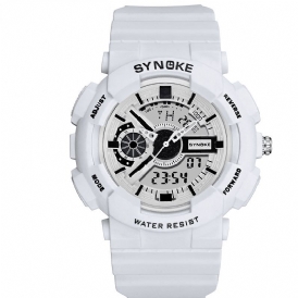 Synoke 9015 Dubbel Display Rörelse Lysande Alarm Kalender Sport Dual Display Digital Watch Herrklocka