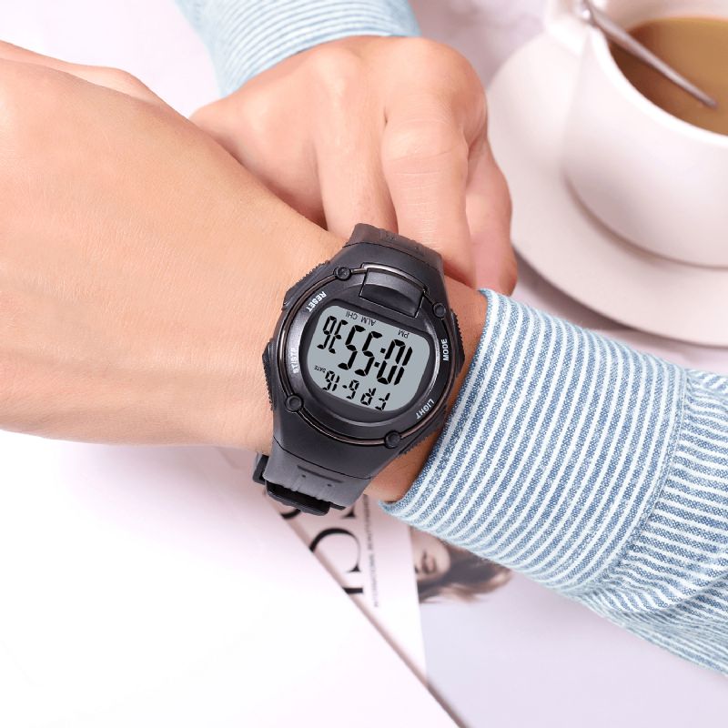 Synoke 9031 Mode Herrklocka Luminous Week Display 12 24 Hour Chronograph Waterproof Digital Watch