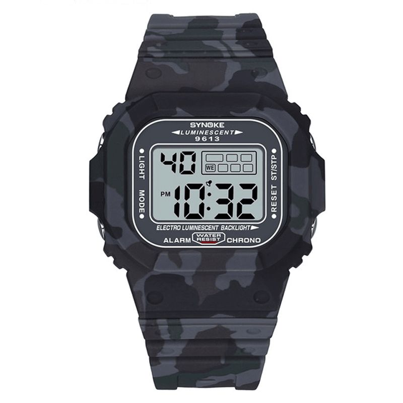 Synoke 9613 Outdoor Sport Herrklocka 3Atm Vattentät Lysande Display Digital Watch