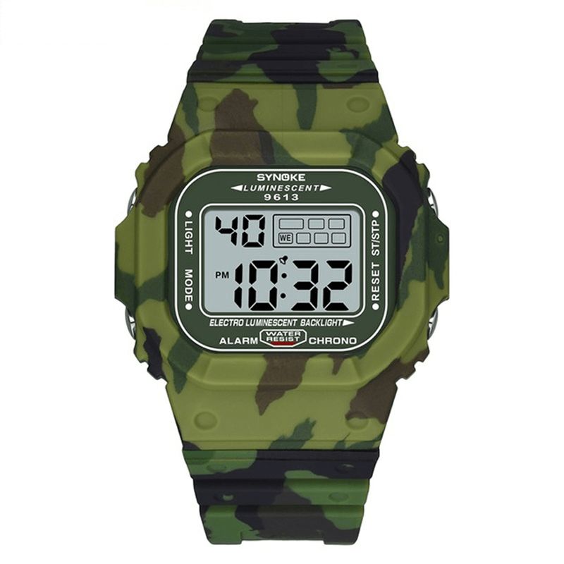 Synoke 9613 Outdoor Sport Herrklocka 3Atm Vattentät Lysande Display Digital Watch