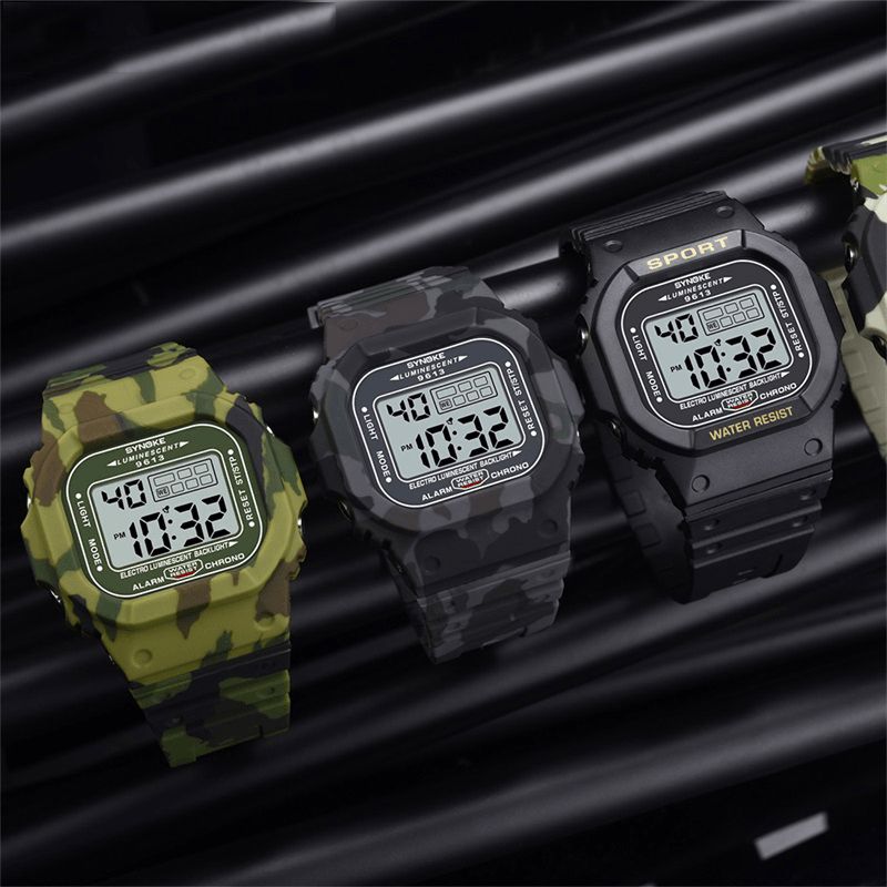 Synoke 9613 Outdoor Sport Herrklocka 3Atm Vattentät Lysande Display Digital Watch