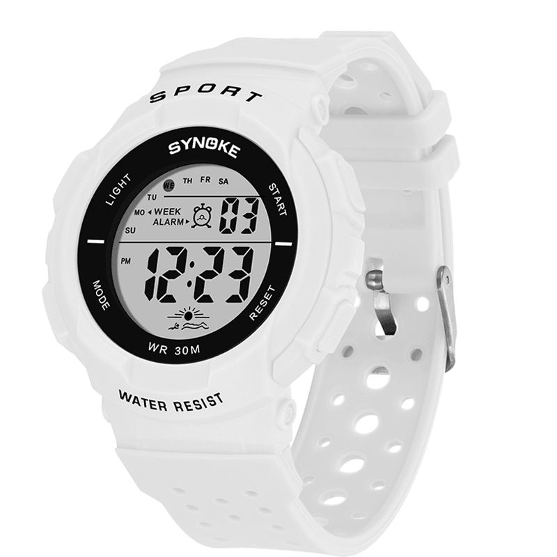 Synoke 9617 Mode Watch 3Atm Vattentät El Light Multipelfunktion Färgglad Led Sport Digital Watch