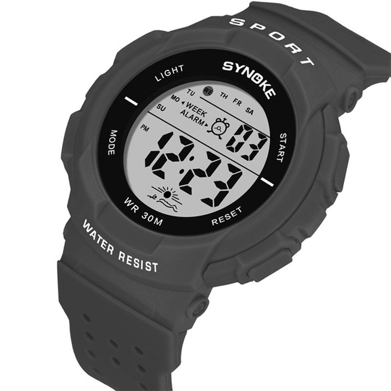 Synoke 9617 Mode Watch 3Atm Vattentät El Light Multipelfunktion Färgglad Led Sport Digital Watch