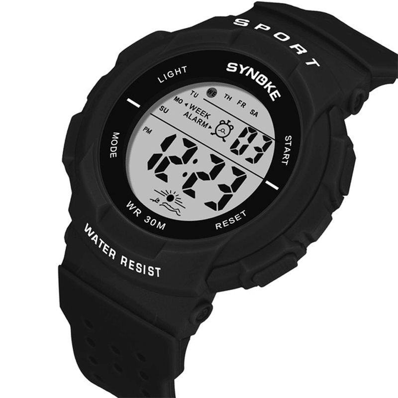 Synoke 9617 Mode Watch 3Atm Vattentät El Light Multipelfunktion Färgglad Led Sport Digital Watch