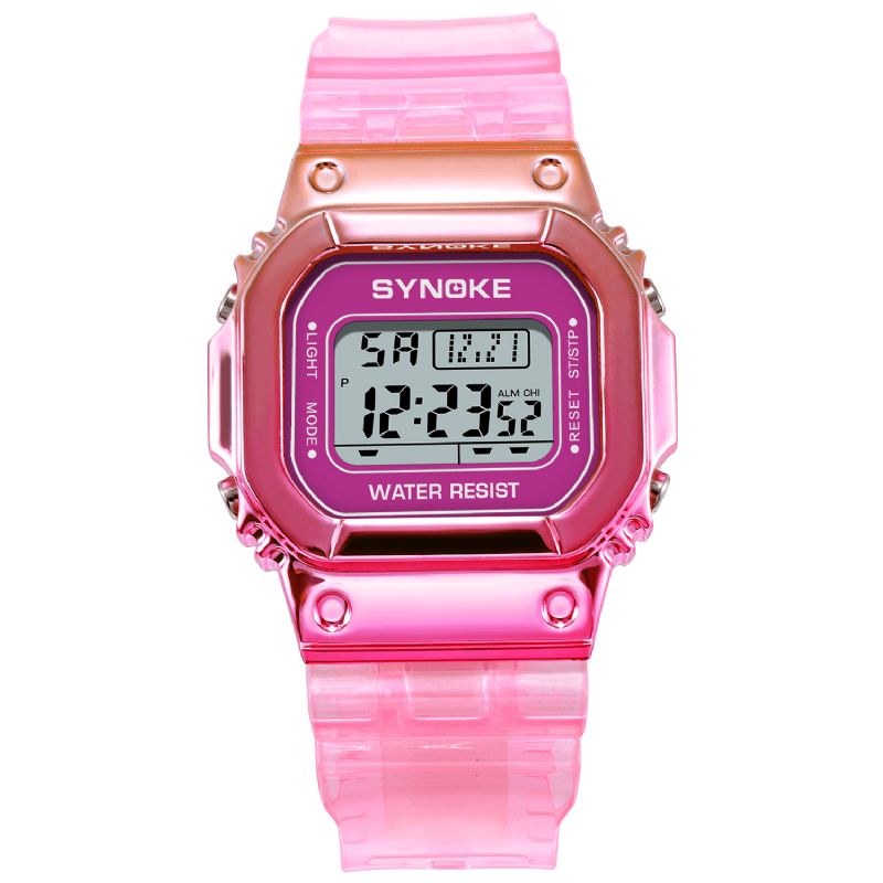 Synoke 9622 Gradient Color Watch-Fodral Modestil Kvinnor Män Lysande Display Par Digital Watch