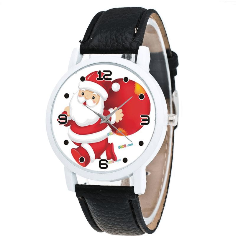 Tecknad Jultomte Och Presentmönster Söt Kid Watch Mode Barn Kvartsur